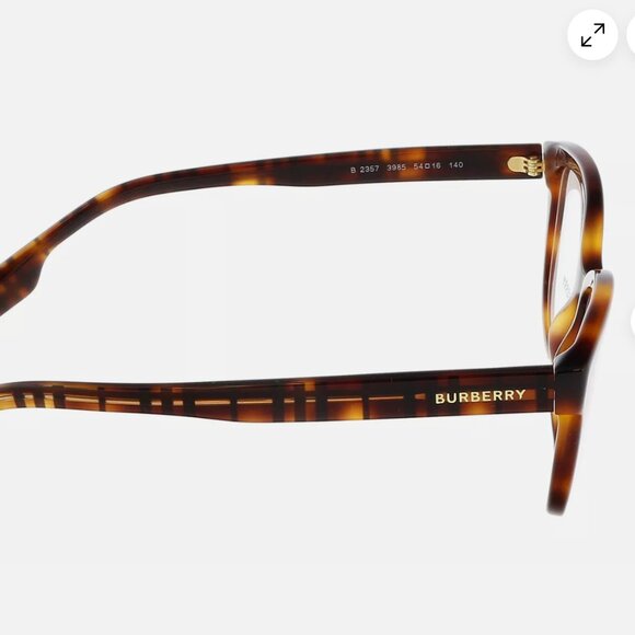 Burberry Esme Cat Eye Full Rim Light Havana Optical Tortoise Shell Frames - Picture 5 of 11